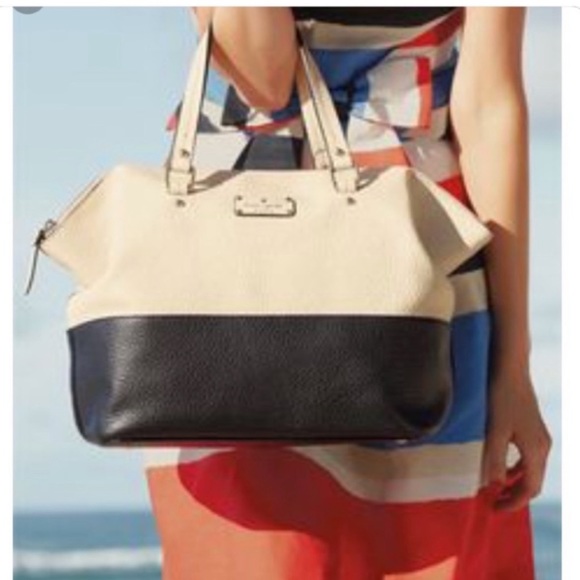 Kate Spade Grove Court Blaine Satchel Cream & Black - Picture 2 of 12